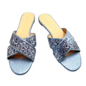 Sandales Plates J.Crew Cora à Paillettes - Taille 8 US - Beige - Neuf Avec Boîte